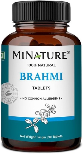 [BRSW2ZIEBUCBO23B] Brahmi Tablets - 90 Tablets, 1000 mg |45 Days Supply | by mi Nature | 100% Natural Brahmi Tablets | Vegan | Bacopa Monnieri | from India