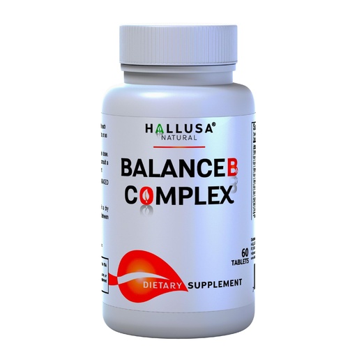 [BRSRMHQNOF7WM3Q6] Hallusa Natural B-Complex - B Vitamins Supplement to Support Energy Levels, Metabolism & Nervous System* - with Inositol, Choline, Biotin, Folic Acid - 60 Tablets