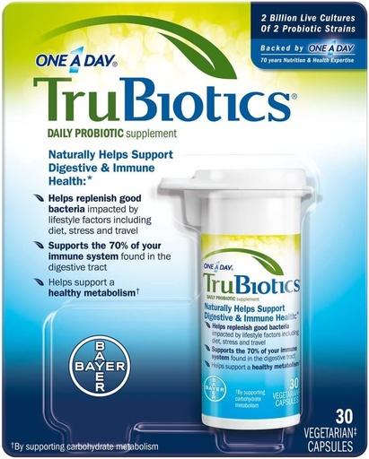 [BRSWIZI3AJ6R42IV] Trubiotics Daily Probiotic, 30 κάψουλες - Χωρίς γλουτένη, χωρίς σόγια Digestive + ανοσοποιητικό συμπλήρωμα υποστήριξης υγείας για άνδρες και γυναίκες