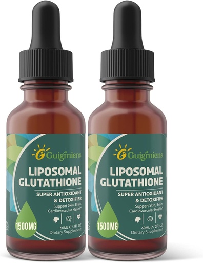 [BRSRM236CQIBU3T5] Glutathion liposomique, Absorption supérieure, Supplément de glutathion liquide, puissant antioxydant, Détox hépatique, Enhancer immunitaire, Sans soja, Non-OGM, Vegan & Gluten Fre, 4 fl.oz,1500 mg