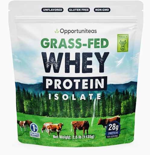 [BRSWGEI5PMORMC35] Opportuniteas Grass Fed Whey Isolate Protein Powder - Unflagranted 28g Protein powder Without Artificial Sweeteners, Hormone- Free Cows, Non GMO - 2.5lb