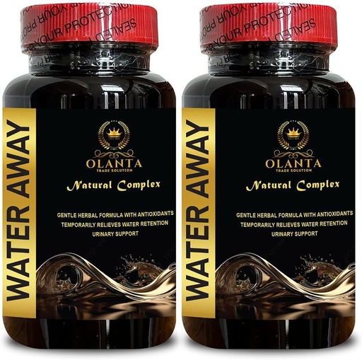 [BRSRAHAHDMFAK2AY] Pilules de retenue d'eau - Pilules naturelles de rétention d'eau, suppléments pour ballonnement d'estomac, réduction de la pilule liquide, sans caféine - 2 bouteilles 120 capsules