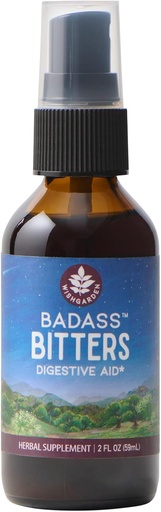 [BRSWGZANBB7BYYI4] WishGarden Herbs Badass Bitters - All-Natural Digestive Bitters Made with Gentian Root, Orange Peel & Fenugreek Seed, Bitters for Digestion Stimulates Digestive Enzymes Function, Swedish Bitters, 2oz
