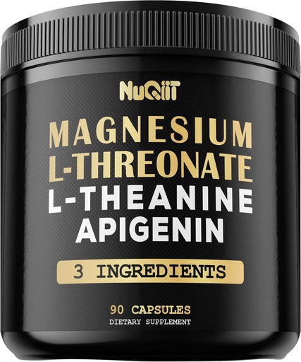 [BRSROGQNDMHAA33L] Magnézium L- Threonate 1500mg L- Theanine 200mg Apigenin 100mg kiegészítés - 90 kapszula - Lenyűgöző koncentrációs előnyök, komfortos elme & agy egészség - 10% Tisztított elemi magnézium