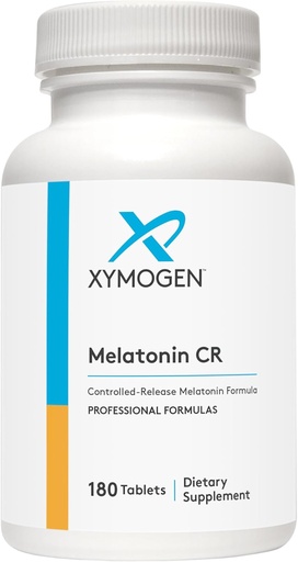 [BRSRMGDYAB7GCYD4] XYMOGEN Melatonin CR - Time Release Melatonin 5mg Supplement with Vitamin B6 - Nighttime + Immune Support - Biphasic Delivery Releases Quickly Then Steadily (180 Extended Release Tablets)