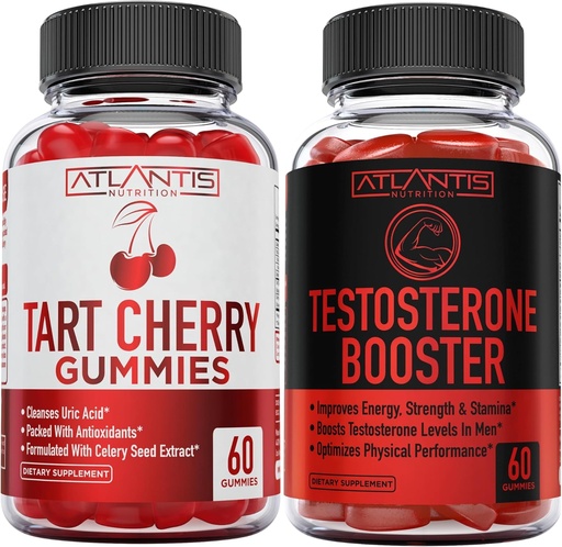 [BRSROGQ2CFYRYAD3] Atlantis Nutrition Tart Cherry 60 Gummies + Testosteron Booster 2-Pack (120 Gummies)