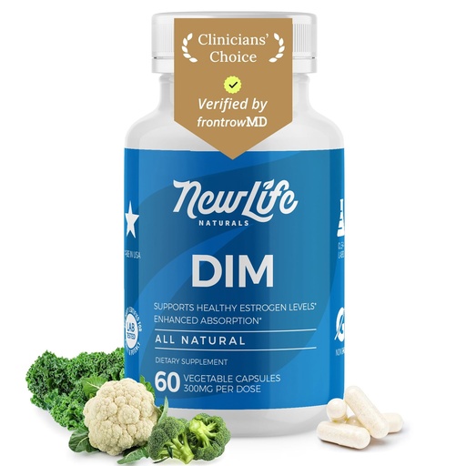 [BRSWGCANB55RSH3F] NewLife Naturals DIM Supplement 300mg for Women & Men - Hormonal Acne, Estrogen Balance, Menopause Support- with Bioperine - 60 Day Supply