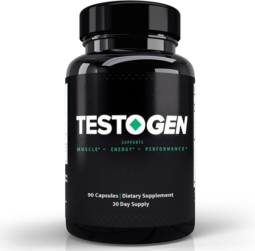 [BRSW2EACOEOQIELO] TestoGen Booster for Men - Natural Male Vitality Supplement to Combat Low Energy Levels, Fight Fatigue, Support Weight Control, Muscle Growth & Focus - 3-Month Supply