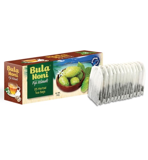 [BRSRAH32BV6QECT2] Bula Noni - Noni Herbal Tea - 25 Tea Bags (50g) Pure Ceylon Green Tea, Made with Noni Fruit Leaves ... From FIJI