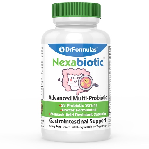 [BRSWIZ3ZAUBAIDA5] DrFormulas' Best Probiotics for Women & Men | Nexabiotic Multi Probiotic with Saccharomyces Boulardii, Lactobacillus Acidophilus, B. infantis, Prebiotic 60 Count Capsules (Not Pearls)