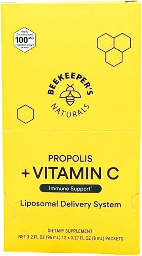 [BRSRMGA5AAPG2DT4] Beekeepers Naturals Liposomal Propolis with Vitamin C 12 Count, 0.27 Fz