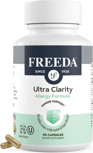 [BRSWYBADAUNRYCY3] FREEDA looduslik allergia valem Quercetin, Bromelain & Nettle Leaf - Kosher Certified ja Vegan - toetab tervislikke siinus & hingamisfunktsioone - mitte-uimane immuunsus hooajalise heaolu jaoks