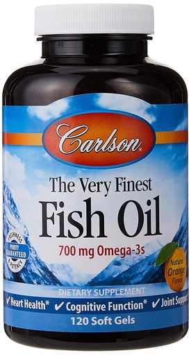 [BRSWIYYFAV5G2CTE] Carlson The Very Finest Fish Oil Orange 120 + 30 Softgels, 700 mg (May be Chewed)