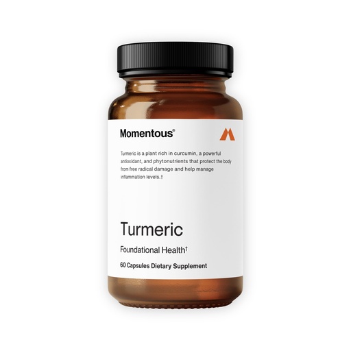 [BRSW2AAYOV4AMD3F] Momentous Turmeric Supplement 1,000 mg - Natural Antioxidant Turmeric Curcumin for Foundational Health - NSF Certified for Sport - Gluten-Free - 30 Servings - 60 Capsules