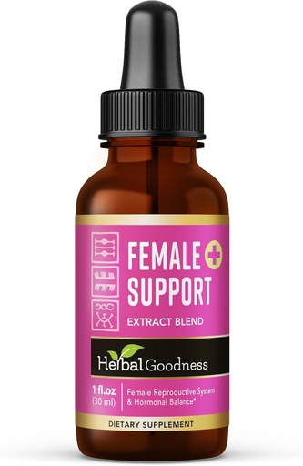 [BRSROAAOBUCRGDI7] Herbal Goodness Female Support Supplement 1 Fl. oz – Natural Herbal Blend for Women’s Hormonal Health, Energy & Wellness – Adaptogenic Liquid Formula – Non-GMO, Gluten-Free – 1 Bottle