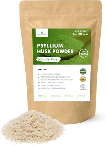 [BRSWGCQEO5YGYYL6] Κοσμικό στοιχείο 100% Καθαρή σκόνη Psyllium Husk Βιολογικό – Πρόσθετο ινών λεπτού εδάφους για την κανονικότητα & Κέτο 