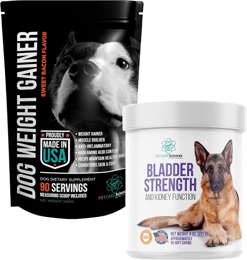 [BRSROZQTOZ5REDLG] Dog Weight Gainer Powder and Bladder Strength Chews