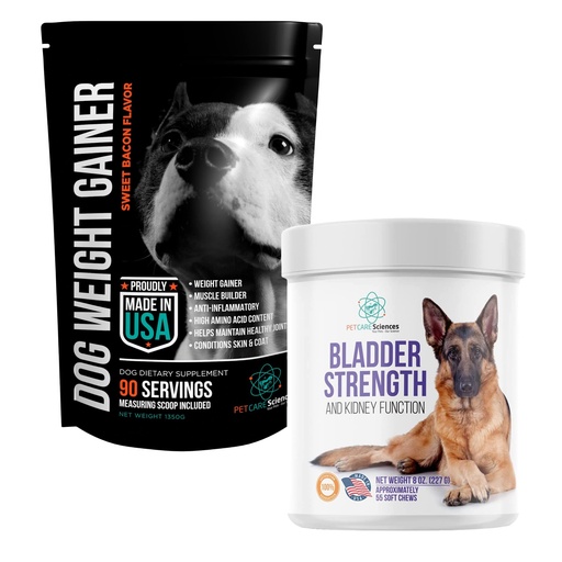 [BRSROZQTOZ5REDLG] Dog Weight Gainer Powder and Bladder Strength Chews