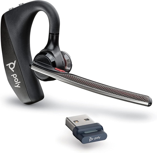 [BRSW2BAQAQIGYCY3] Poly Voyager 5200 UC Wireless Headset & Charging Case (Plantronics) - Single-Ear Headset w/Noise-Canceling Mic - Connect Mobile/Mac/PC via Bluetooth - Works w/Teams, Zoom