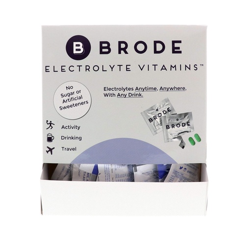 [BRSWGFI6OUOW23DV] Brode Electrolyte Vitamin - Portable Zero-Sugar Electrolyte Tablets - for Sports, Nightlife, Jet Lag, 5 Essential Electrolytes + 9 Vitamins 100-Packets