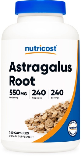 [BRSWYYALBAFRMDL7] Nutricost Astragalus Capsules 550mg, 240 Vegetarian Capsules - Non-GMO and Gluten Free