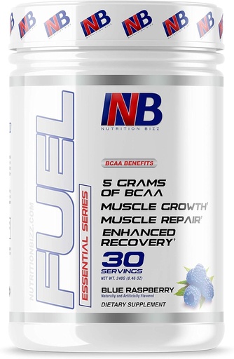 [BRSWYEA5CEFW22D7] BCAA Powder, 5 Grams of BCAAs Amino Acids, Post Workout Recovery Drink for Muscle Building, Recovery, and Endurance, 30 Servings (Blue Raspberry)