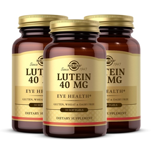 [BRSWIFD5OEHRUED6] Solgar Lutein 40 mg, 30 Softgels (Pack of 3) - Supports Eye Health - Helps Filter Out Blue Light - Contains FloraGLO Lutein - Gluten Free, Dairy Free - 90 Total Servings