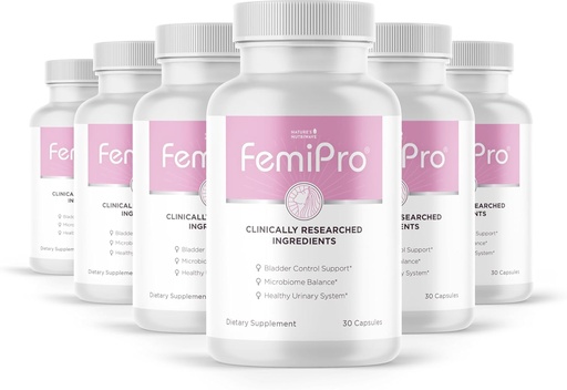 [BRSRAGIOO56R6FLB] Femipro Bladder Control Supplements for Women & Men, Natural Herb & Probiotic Blend, Supports Urinary Tract Health & Microbiome Balance | Made in USA Non-GMO, 30 Capsules, 6 Month Supply
