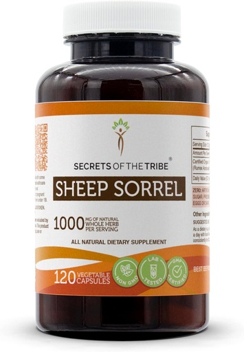 [BRSWGBIRBMMWMFDV] Secrets of the Tribe Sheep Sorrel 120 Capsules, 1000 mg, Sheep Sorrel (Rumex Acetosella) Dried Herb (120 Capsules)