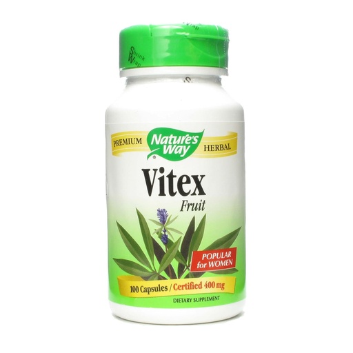 [BRSWIYYMOMPR22QV] Natures Way Vitex Fruit Capsule, 400 Mg - 100 per pakkaus - 6 pakkausta per kotelo.