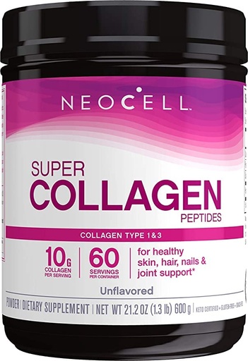 [BRSWYBAHCIBRSAA4] NeoCell Grassfed Collagen Peptides Powder | 21.2 oz | Unflavored | for Women and Men | Hair, Skin, & Nails