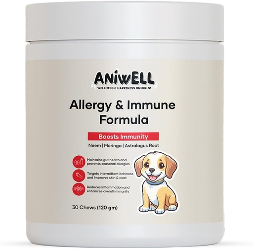 [BRSRAZI7BUIAAYDB] الحساسية " Immune Support Chews for Dogs - Powered by Astragalus Root & Flaxseed C3 - Promotes Seasonal Allergy Relief, Gut & Digestive Health - Soft Chews