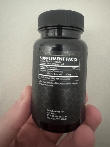 [BRSROHABC4NRGHTB] Turk Apigenin - Natural Bioflavonoid Supplement - Metabolism, Calm, Sleep, and Nerve Support - 60 Capsules, 50mg Each Labs