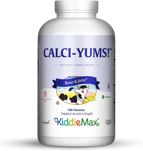 [BRSWIYT3PMDRKCLA] Maxi Health KiddieMax Calcium - CalciYum! - Flavored -Animal Shaped Chewies - Kosher (180 Count)