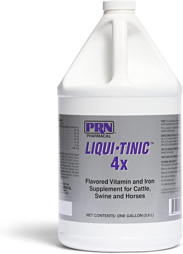 [BRSWKGT7OJ4BOFLK] PRN Pharmacal Liqui-Tinic 4X - Iron & Vitamins Oral Nutritional Supplement for Pets- Liver-Flavored Supplement with Iron & B-Complex Vitamins to Support Wellness - 1 Gallon
