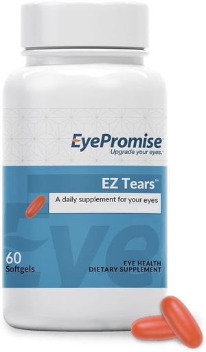 [BRSWI2TYBNYGOD3K] EyePromise EZ Tears Eye Vitamin - 60 Softgels, 30-Day Supply - Eye Supplement with Omega 3s, Primrose Oil & Turmeric Root Extract - Targets Eye Irritation, Dryness, Itchiness & Redness