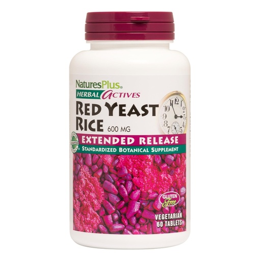 [BRSWIZQHAR7WGHDM] NaturesPlus Herbal Actives Red Yeast Rice, Extended Release - 60 Tablets - Non-GMO, Vegetarian, Gluten Free - 60 Servings