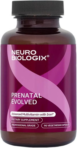 [BRSRAYYNB4HR6H3P] Prenatal Evolved - Kompletní Prenatální a postnatální podpora s 20 + vitamíny a minerály včetně železa, methylfolátu a Cholinu - Gentle Absorbing Bone & Imunitation Support - 90 Vegetariánské kapsle