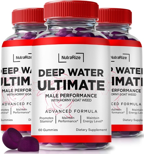 [BRSRAAYLBUGW2ELX] NutraRize (3 Pack) Deep Water Ultimate Male Gummies - Official Deep Water Male Essentials, Premium Deepwater Ultimate Gummies for Men, Deep Water Ultimate Male Gummy, Performance Review (180 Gummies)