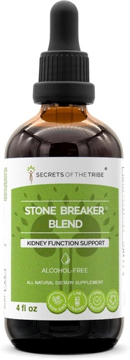 [BRSWGHDYOV5AGD3L] Segredos da Tribe Stone Breaker Blend Extracto sen alcohol, Stonebreaker, Burdock, Yucca, Goldenrod, Horsetail, Tribulus. Glycerite Tincture, soporte de función Kidney (4 fl oz)