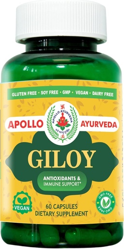 [BRSRMAI7C57RM2A2] Organic Giloy (Guduchi) pulver Herbal Capsule | Naturlig Herbal Supplement for immunstøtte, energi og Digestion | Ekvivalent 5000 mg - 60 Veg Kapsler | Laget i USA