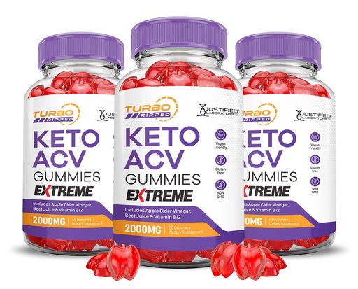[BRSRAGAKOQMR43L6] (3 Pack) Turbo Ripped Keto ACV Gummies Extreme 2000MG Turbo Ripped Keto Gummies Apple Cider Vinegar Formulated with Pomegranate Beet Juice Powder B12 Vegan Non GMO 180 Gummys