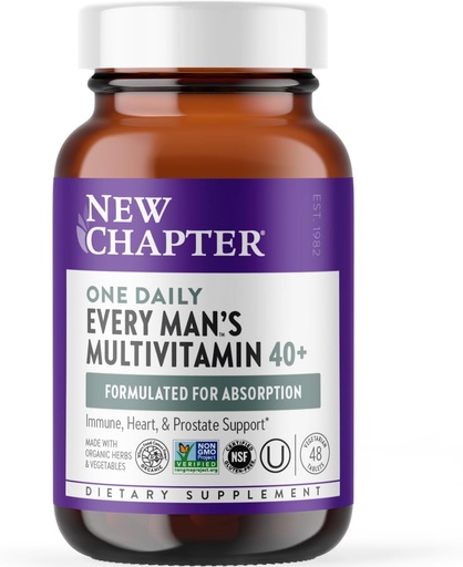 [BRSWIZIIOIIRA33Y] Nová kapitola Men 's Multivitamin 40 Plus pro energii, srdce, Prostate + Imunitation Support with Fermented Nutrients - Every Man' s One Daily 40 +, Made with Organic Zelenina & Herbs, Non- GMO - 48 ct