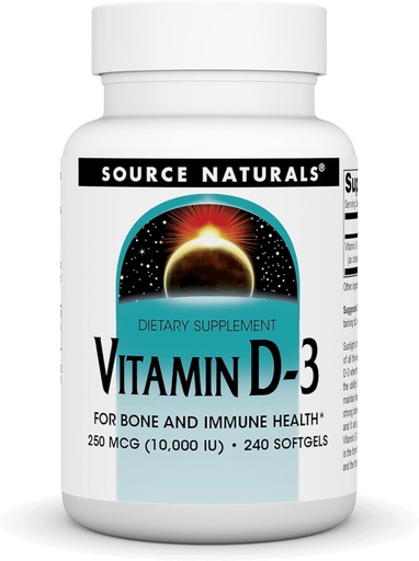 [BRSWGZT6BMAQO3TZ] Zdroj Naturals Vitamin D- 3, Podporuje kostní a imunitní zdraví *, 250 mcg (10000 IU) - 240 Softgels