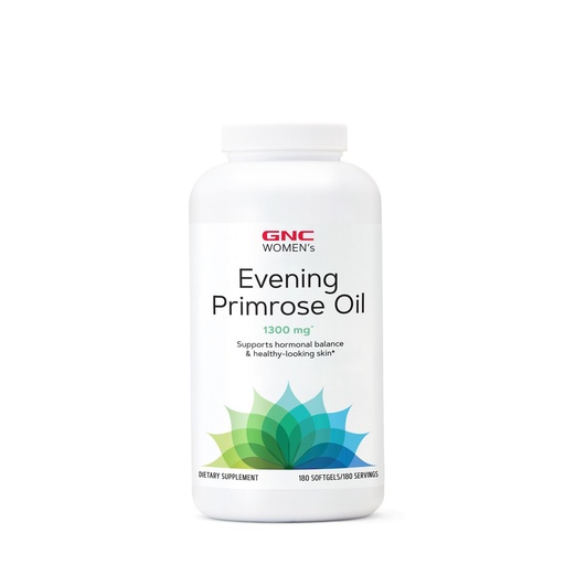 [BRSWYZT4CR5RQCDG] GNC Women's Evening Primrose Oil (EPO) 1300 mg | Supports Hormonal Balance, Immunity, Healthy Skin and Heart Health | Daily Vitamin | 180 Softgel Capsules