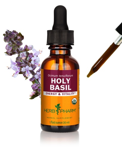[BRSWIYTYOZ6B6DTO] Herb Pharm Certified Organic Holy Basil (Tulsi) Extract for Energy and Vitality, 1 Ounce (DBAS01)
