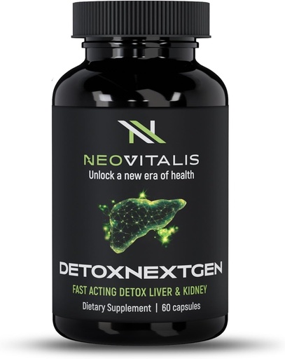 [BRSRAGQKOFYWGDLG] DetoxNextGen Advanced Fast-Acting Detox Liver & Kidney Support Supplement with Milk Thistle & Dandelion Root - Promotes Natural Cleansing & Toxin Removal Dietary Supplement | 60 Capsules
