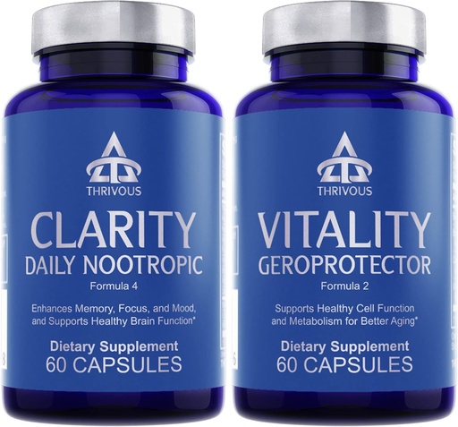 [BRSROFI7CIBBAH3K] Trivous Clarity & Vitality Pino Kognitiivinen & Metabolic Tuki Nootropic Bundle 120 Vegaanikapselit
