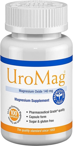 [BRSWIZY5BZ4GMYDA] UroMag Sugar-Free Magnesium Oxide Supplement, 100 Count, Low Dosage Magnesium Alternative