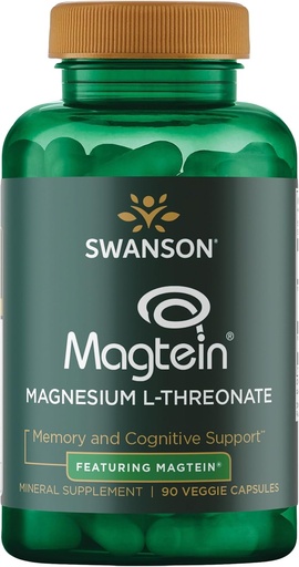 [BRSWIZYGCUBACCT2] Swanson Magnesium L-Threonate - Mineral Supplement Promoting Nervous System Health - May Support Cognitive Health, Learning & Memory - (90 Veggie Capsules)